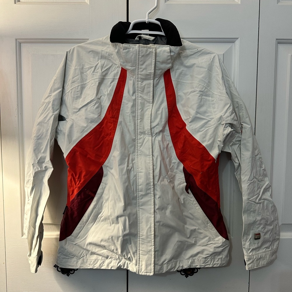 Women’s Spyder White and Red Ski Jacket Shell - Size 12